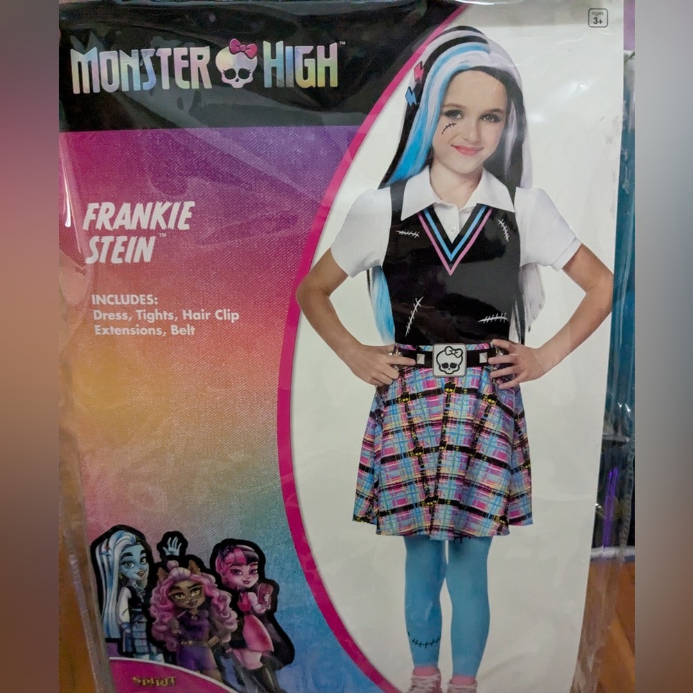 Spirit Frankie Stein Kids Costume - Black, Blue, Pink